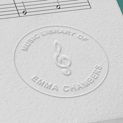 personalised sheet music embosser design ex libris library