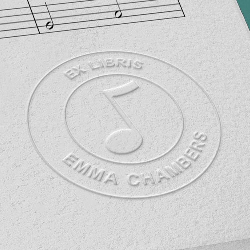 personalised sheet music embosser design ex libris library